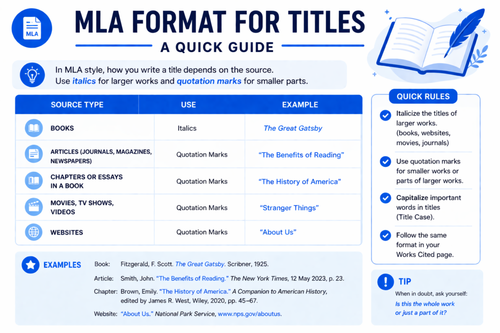 mla format for titles