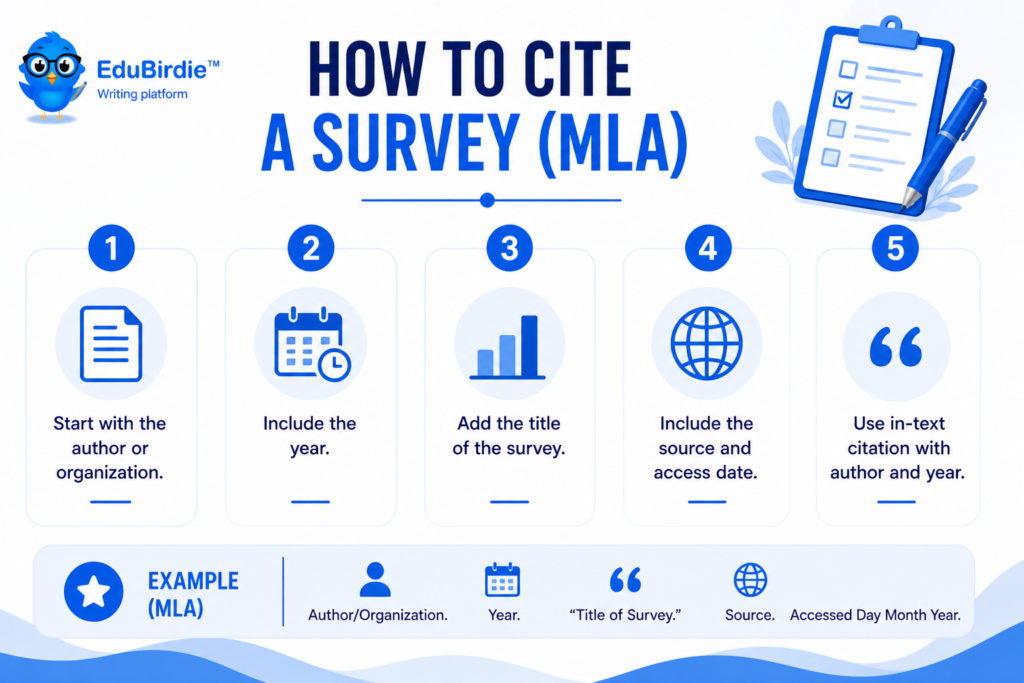 how to cite a survey mla