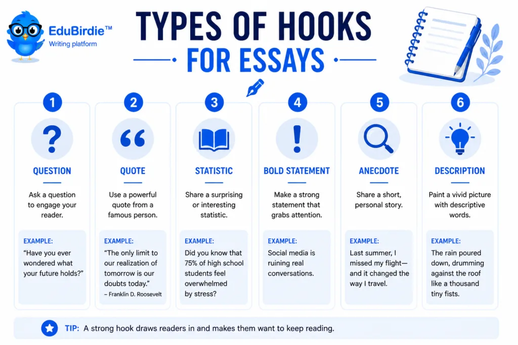 types of hooks for essays