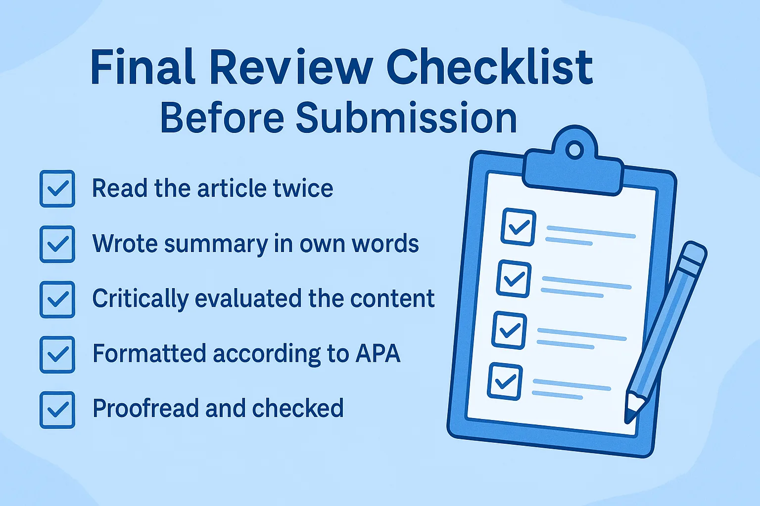  How to Write an Article Review - Final Submission Checklist