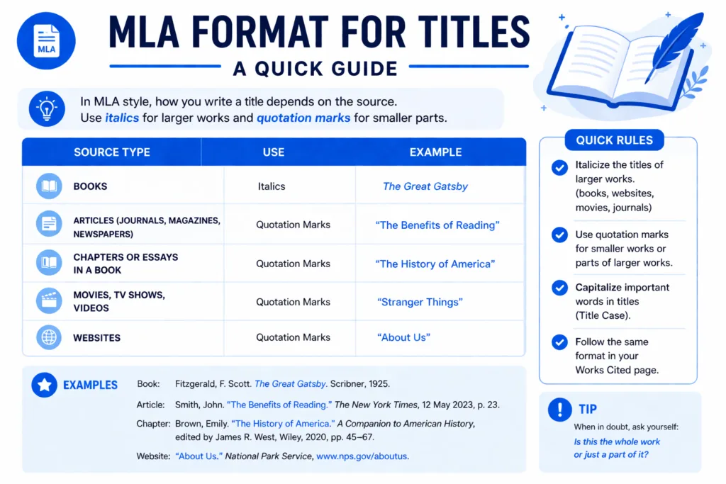 mla format for titles