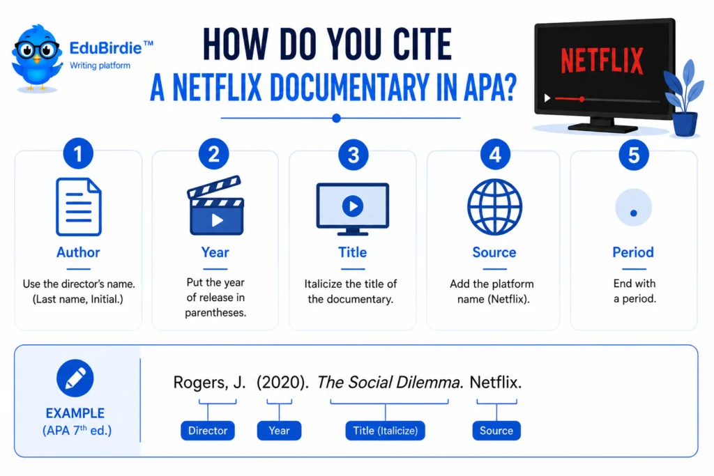 how do you cite a netflix documentary in apa