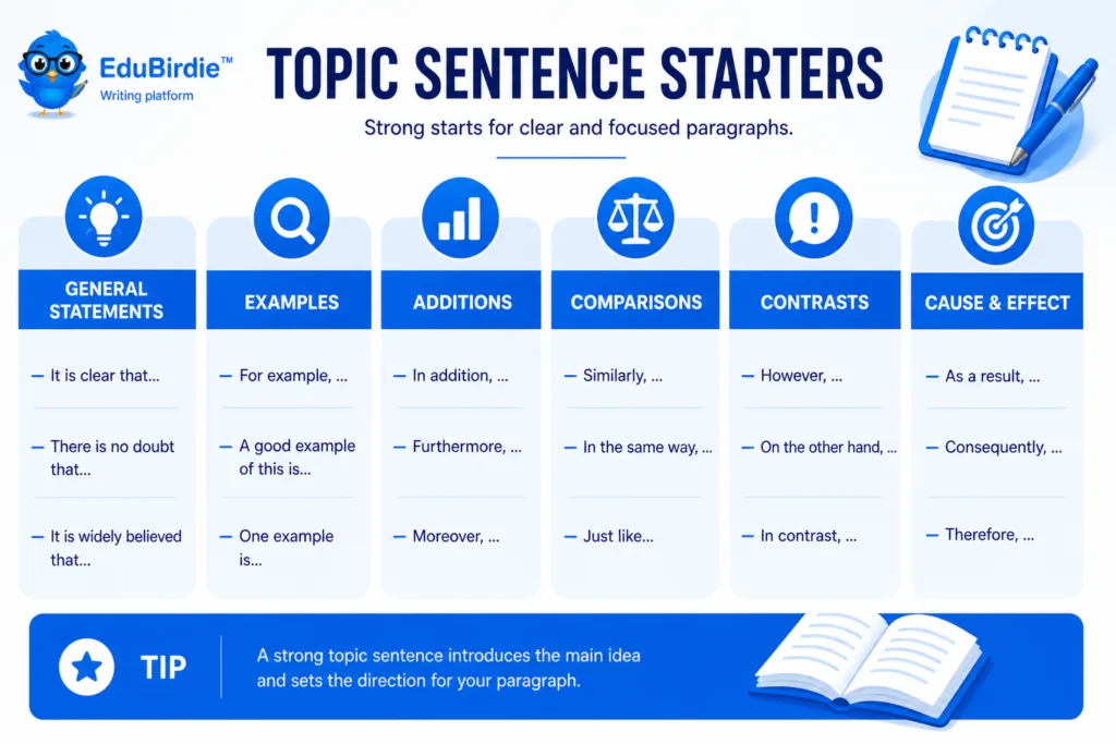 topic sentence starters