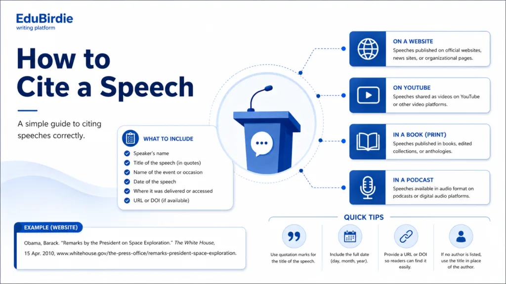 how to cite a speech
