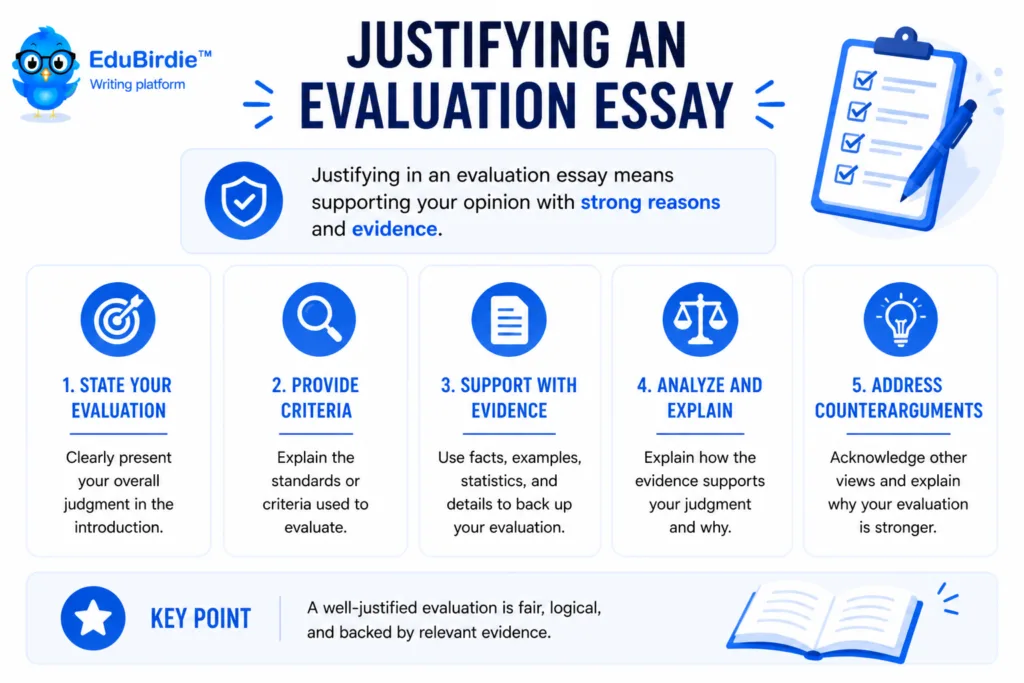 justifying an evaluation essay