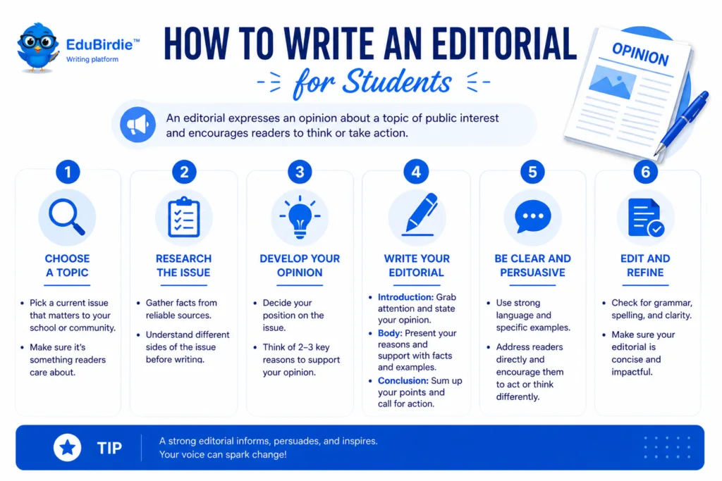 how to write an editorial for students
