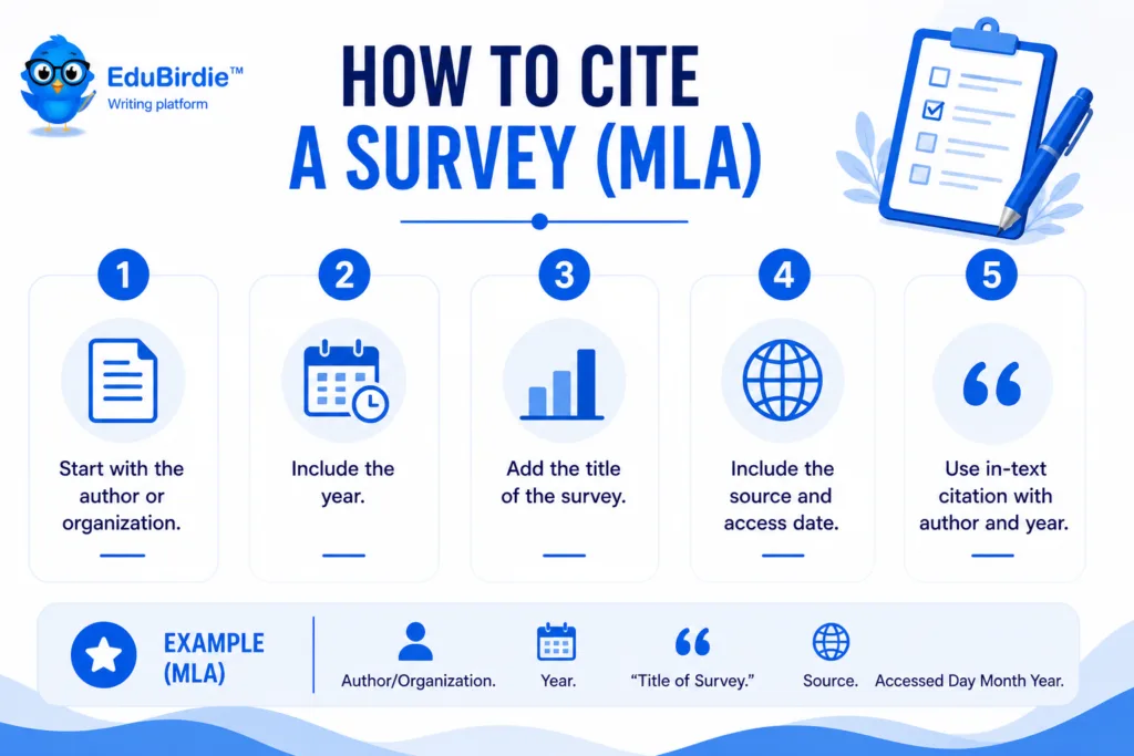 how to cite a survey mla