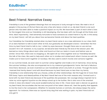 Best Friend: Narrative Essay