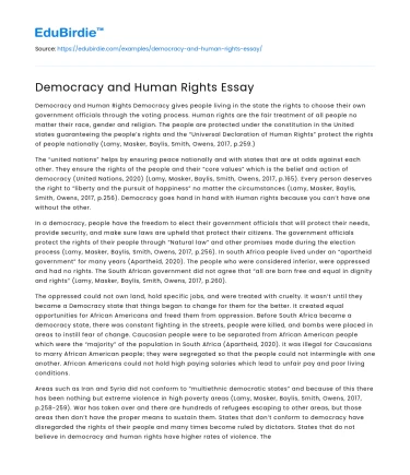 Democracy and Human Rights Essay