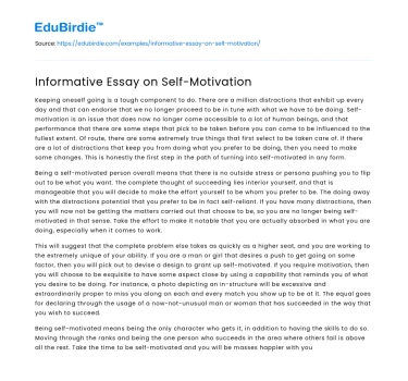 Informative Essay on Self-Motivation