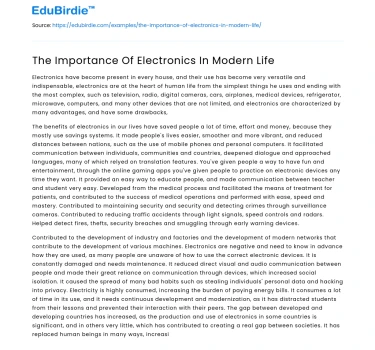 The Importance Of Electronics In Modern Life