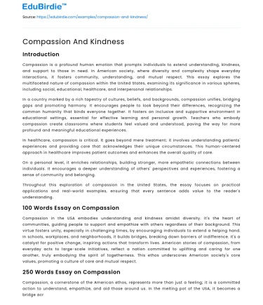 Compassion And Kindness