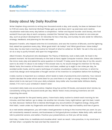 Essay about My Daily Routine