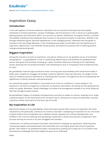 Inspiration Essay