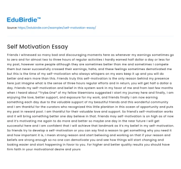 Self Motivation Essay