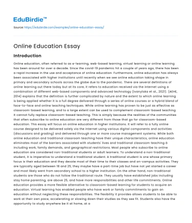 Online Education Essay