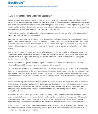 LGBT Rights Persuasive Speech