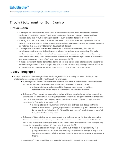 Thesis Statement for Gun Control