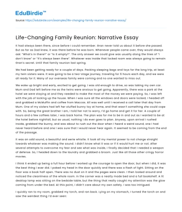 Life-Changing Family Reunion: Narrative Essay