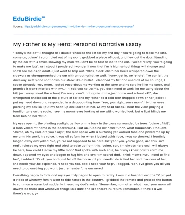My Father Is My Hero: Personal Narrative Essay