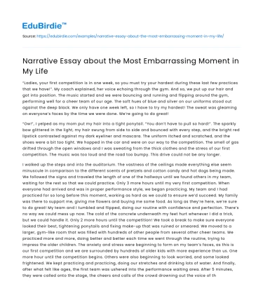 Narrative Essay about the Most Embarrassing Moment in My Life