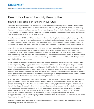 Descriptive Essay about My Grandfather