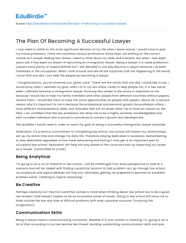 The Plan Of Becoming A Successful Lawyer