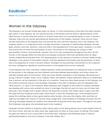 Women in the Odyssey