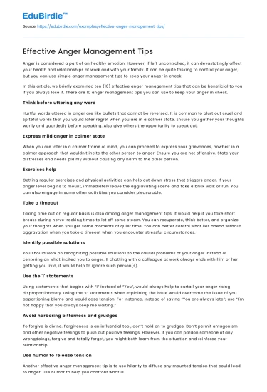 Effective Anger Management Tips