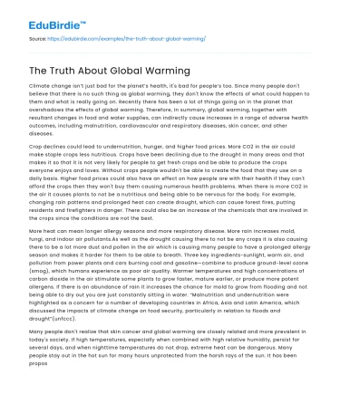 The Truth About Global Warming