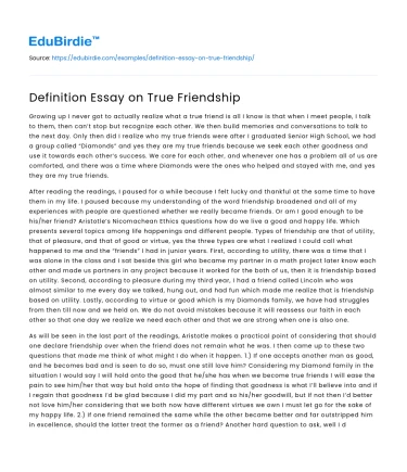 The Significance of True Friendship