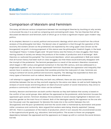 Comparison of Marxism and Feminism