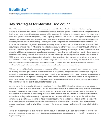 Key Strategies for Measles Eradication