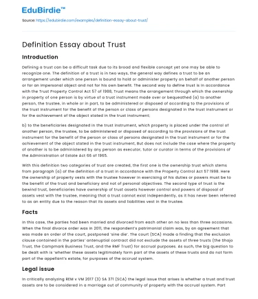 Definition Essay about Trust