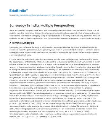 Surrogacy in India: Multiple Perspectives