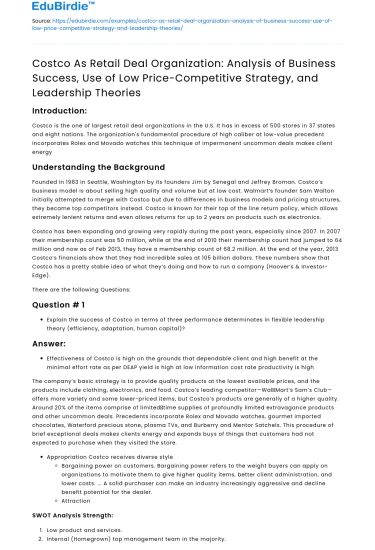 Costco’s Strategy: Price and Leadership