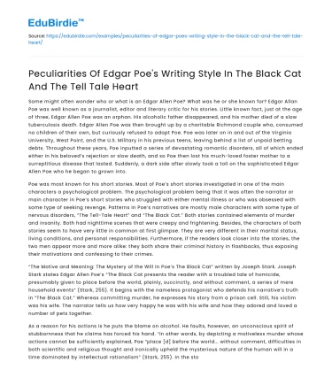 Poe’s Writing Style in The Black Cat & The Tell Tale Heart