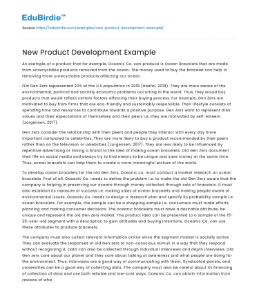 New Product Development Example