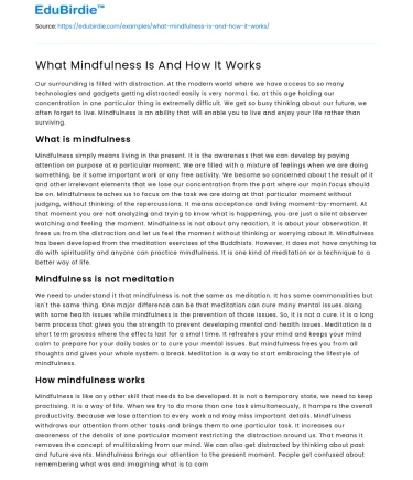 What Mindfulness Is And How It Works