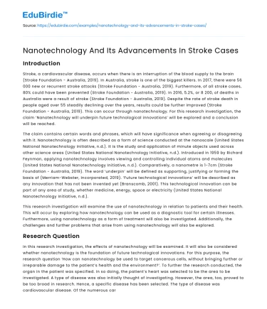 Nanotechnology And Its Advancements In Stroke Cases