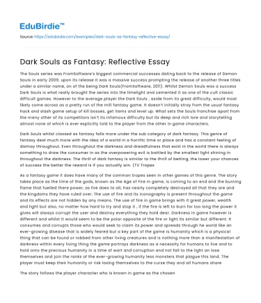 Dark Souls: A Fantasy Odyssey
