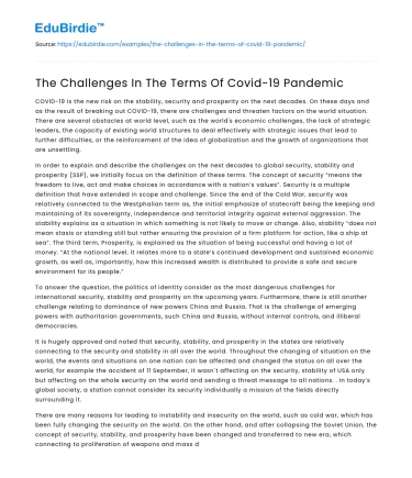 The Complexities of the Covid-19 Crisis