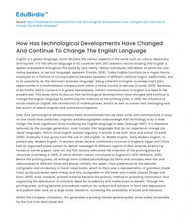 Impact of technology on the English language
