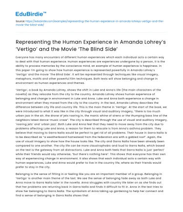 Human Experience in ‘Vertigo’ by Amanda Lohrey