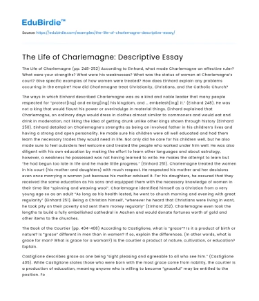 The Life of Charlemagne: Descriptive Essay