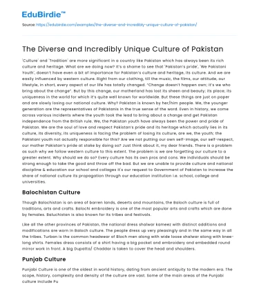 The Diverse and Incredibly Unique Culture of Pakistan