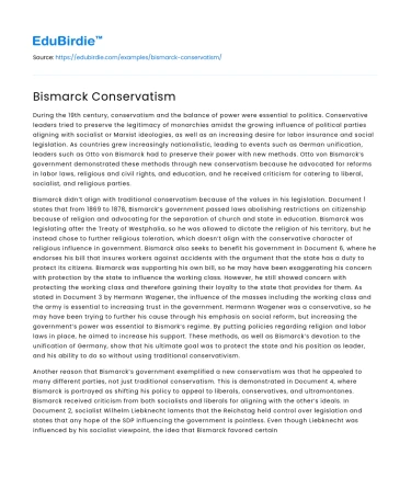 Bismarck Conservatism
