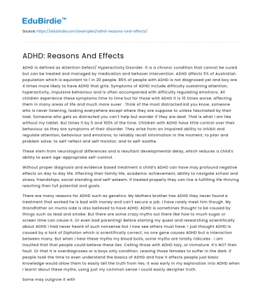 ADHD: Causes and Impacts