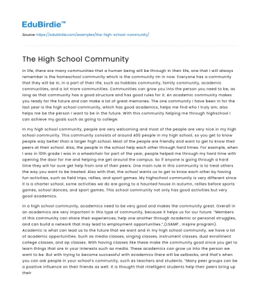 The High School Community