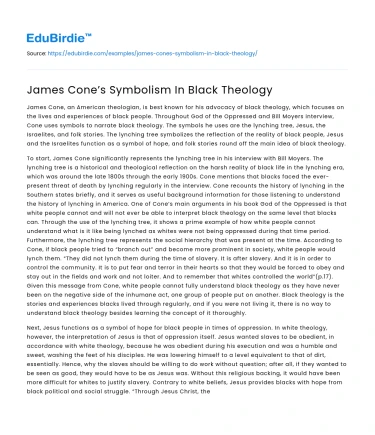 James Cone’s Symbolism In Black Theology